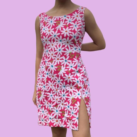 VINTAGE 90s MOD TWEE FLORAL DRESS - Picture 1 of 4